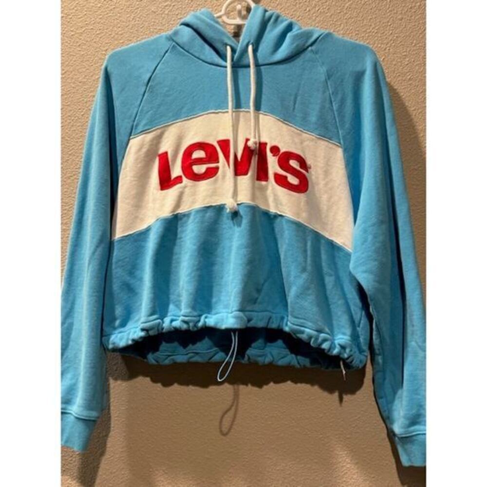 Levi's Color Blocked Cinched Aqua Sweatshirt Size M
